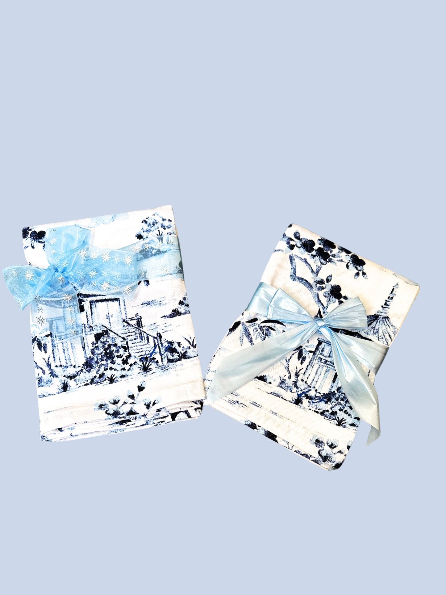 Blue Willow Pagoda Kitchen Towel Set